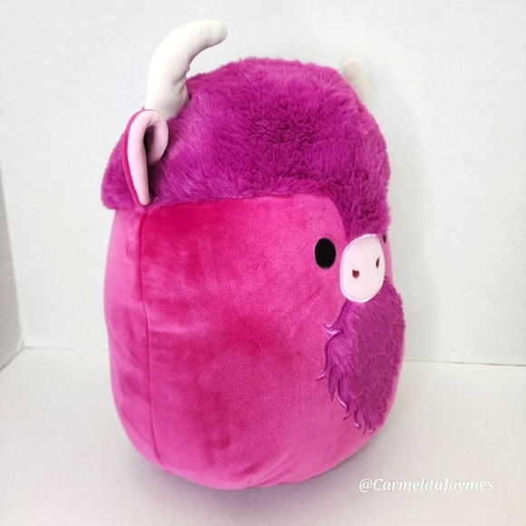 DAVE 🦬 Magenta Bison Cow 12" Original Squishmallow by Kelly Toy ☆ NWT ☆ - Picture 6 of 8